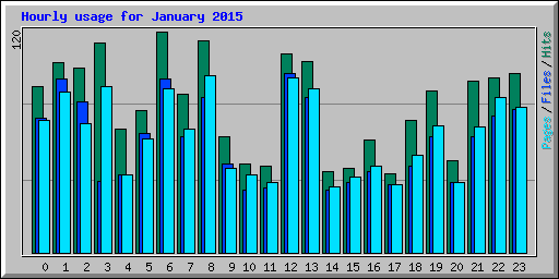 Hourly usage for January 2015