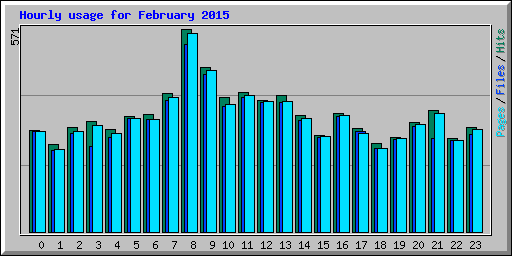 Hourly usage for February 2015