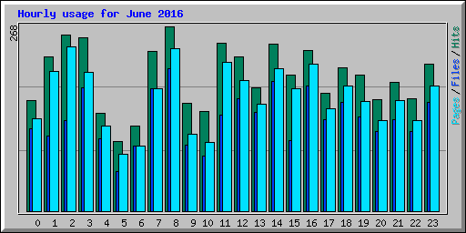 Hourly usage for June 2016