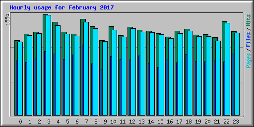 Hourly usage for February 2017