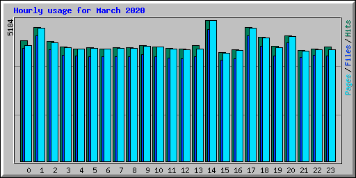 Hourly usage for March 2020