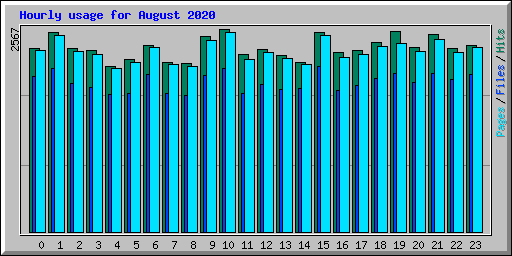 Hourly usage for August 2020