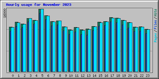 Hourly usage for November 2023