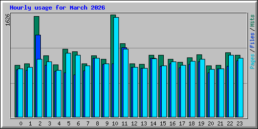 Hourly usage for March 2026