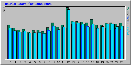 Hourly usage for June 2026