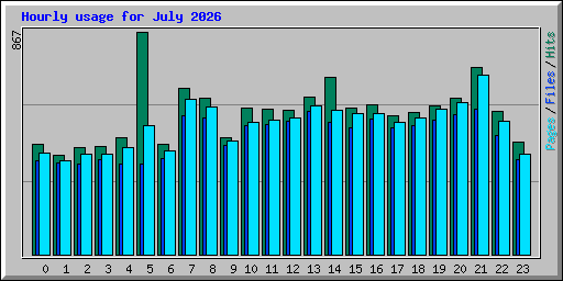 Hourly usage for July 2026